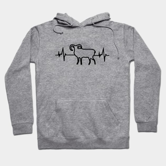 Mouflon heartbeat hunting animal ram hunter antlers Hoodie by FindYourFavouriteDesign